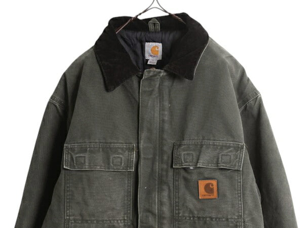 US企画 カーハート トラディショナル コート メンズ XL / CARHARTT ダック ジャケット ブルゾン 中綿 キルティング ライナー モス グリーン