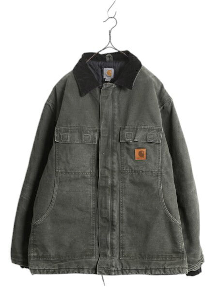 US企画 カーハート トラディショナル コート メンズ XL / CARHARTT ダック ジャケット ブルゾン 中綿 キルティング ライナー モス グリーン