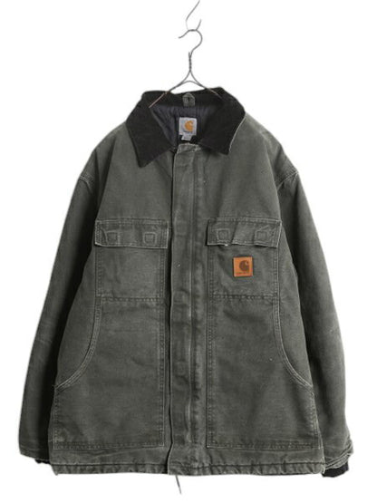 US企画 カーハート トラディショナル コート メンズ XL / CARHARTT ダック ジャケット ブルゾン 中綿 キルティング ライナー モス グリーン