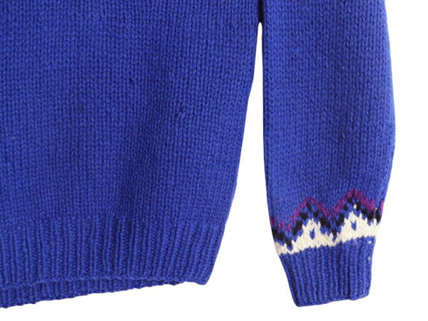 90s LORD&TAYLOR ノルディック ニット セーター メンズ M レディース L / 古着 オールド シェットランド ウール 求心柄 丸ヨーク 厚手 総柄
