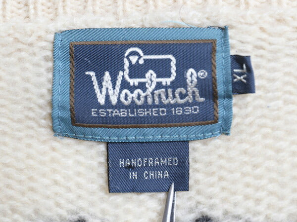 90s ウールリッチ ネイティブ 総柄 ウール ニット セーター メンズ XL 90年代 オールド Woolrich クルーネック マルチカラー 大きいサイズ