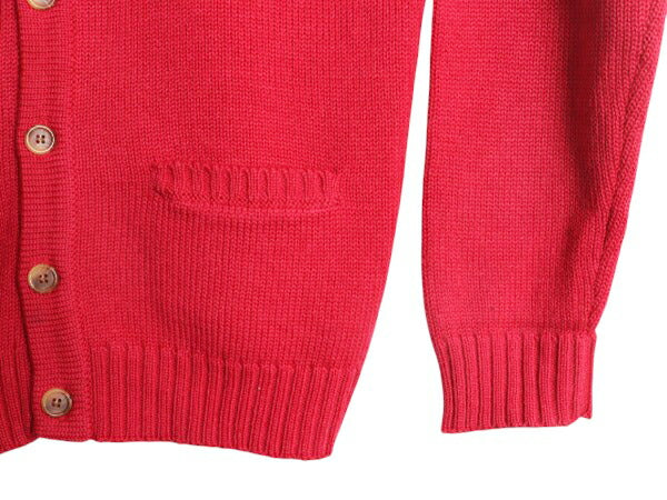 90s J CREW ウール ニット カーディガン メンズ M 古着 オールド 巨人タグ ジェイクルー セーター 前開き 羽織り ポケット付き 無地 ピンク