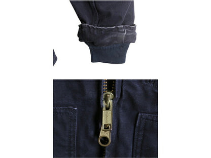 US企画 カーハート リッジ コート メンズ 2XL / CARHARTT ダック ジャケット ブルゾン ワーク 裏 ボア パイル フリース 廃盤 フルジップ 紺