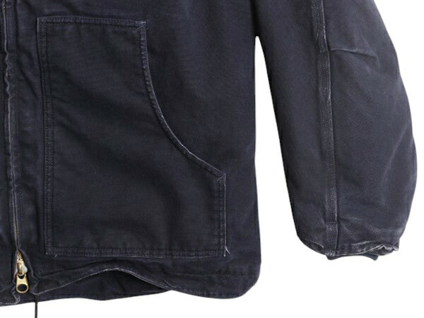 US企画 カーハート リッジ コート メンズ 2XL / CARHARTT ダック ジャケット ブルゾン ワーク 裏 ボア パイル フリース 廃盤 フルジップ 紺