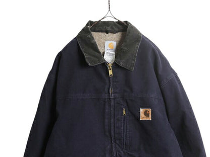 US企画 カーハート リッジ コート メンズ 2XL / CARHARTT ダック ジャケット ブルゾン ワーク 裏 ボア パイル フリース 廃盤 フルジップ 紺