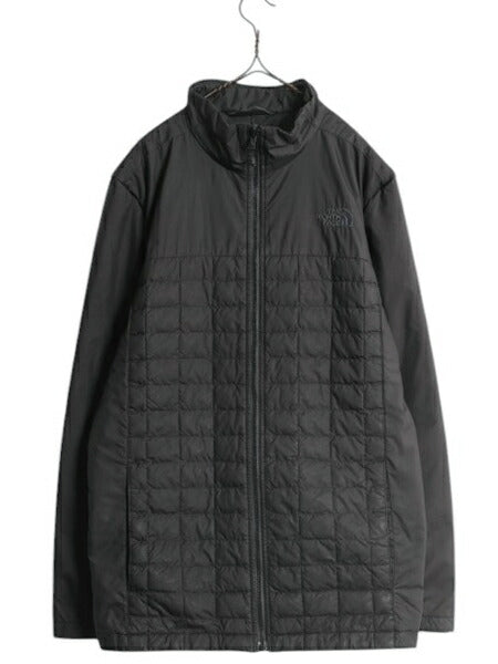 US企画 ノースフェイス 中綿 キルティング ナイロン ジャケット メンズ M / 古着 The North Face アウトドア サーモボール ジャンパー 黒