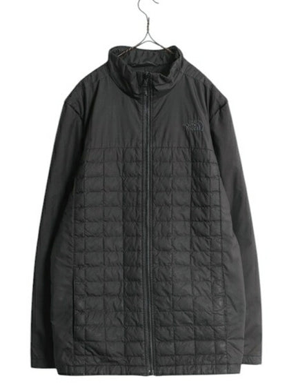 US企画 ノースフェイス 中綿 キルティング ナイロン ジャケット メンズ M / 古着 The North Face アウトドア サーモボール ジャンパー 黒