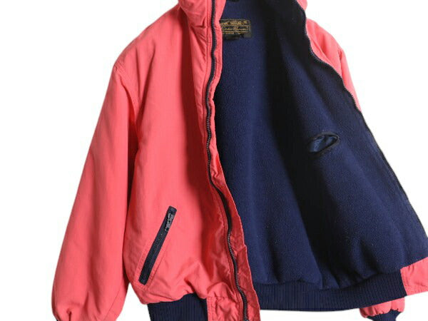 80s USA製 エディーバウアー ナイロン ジャケット レディース S ヴィンテージ 黒タグ Eddie Bauer 裏 フリース ブルゾン ウインドフォイル