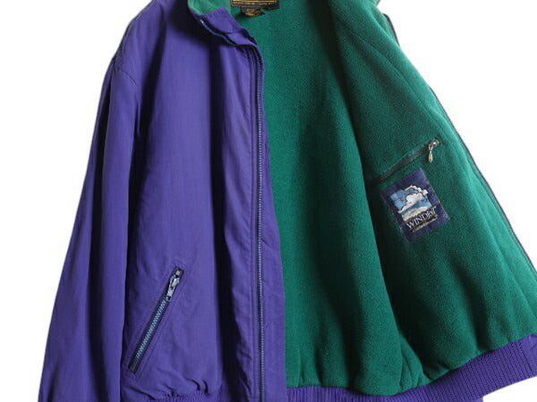 80s USA製 エディーバウアー ナイロン ジャケット レディース L ヴィンテージ 黒タグ Eddie Bauer 裏 フリース ブルゾン ウインドフォイル