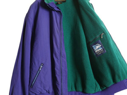 80s USA製 エディーバウアー ナイロン ジャケット レディース L ヴィンテージ 黒タグ Eddie Bauer 裏 フリース ブルゾン ウインドフォイル