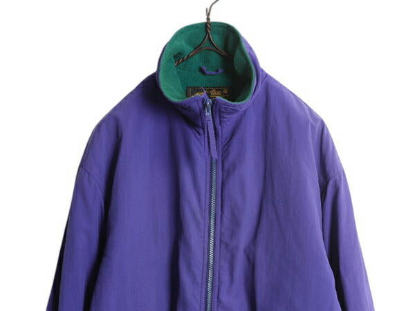 80s USA製 エディーバウアー ナイロン ジャケット レディース L ヴィンテージ 黒タグ Eddie Bauer 裏 フリース ブルゾン ウインドフォイル