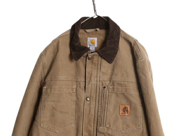 US企画 カーハート キャニオン コート メンズ M / 古着 CARHARTT ジャケット ブルゾン ダック 中綿 キルティング ライナー ワーク ブラウン