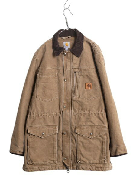 US企画 カーハート キャニオン コート メンズ M / 古着 CARHARTT ジャケット ブルゾン ダック 中綿 キルティング ライナー ワーク ブラウン