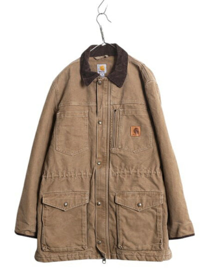 US企画 カーハート キャニオン コート メンズ M / 古着 CARHARTT ジャケット ブルゾン ダック 中綿 キルティング ライナー ワーク ブラウン