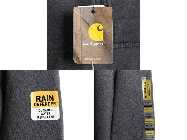 デッドストック US企画 カーハート ハーフジップ スウェット メンズ XL 新品 Rain Defender  トレーナー ハイネック 大きいサイズ 企業 灰