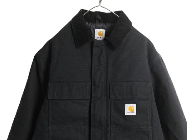 US企画 カーハート トラディショナル コート メンズ L / 古着 CARHARTT ダック ジャケット ブルゾン 中綿 キルティング ライナー ブラック