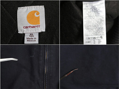 US企画 カーハート アクティブ ジャケット メンズ XL / CARHARTT ダック パーカー 中綿 キルティング ライナー フルジップ 企業 ネイビー