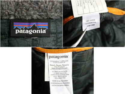パタゴニア ダウン シャツ ジャケット レディース L / 16年製 デカタグ Patagonia ブラックウォッチ チェック ウール 襟 パイル フリース
