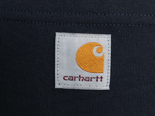 デッドストック カーハート ポケット付き 長袖 Tシャツ メンズ M 新品 CARHARTT ロンT ワンポイント ロゴT ヘビーウェイト クルーネック 紺