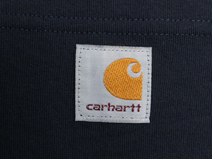 デッドストック カーハート ポケット付き 長袖 Tシャツ メンズ M 新品 CARHARTT ロンT ワンポイント ロゴT ヘビーウェイト クルーネック 紺