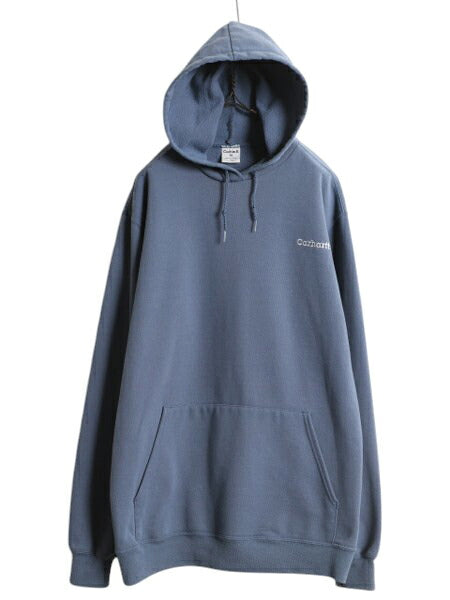 カーハート スウェット フード パーカー メンズ M / 古着 CARHARTT トレーナー スエット ミドルウェイト プルオーバー 裏起毛 ワンポイント