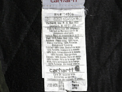 US企画 カーハート アクティブ ジャケット メンズ XXXL / CARHARTT ダック パーカー 中綿 キルティング ライナー フルジップ モス グリーン