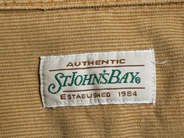 90s ST JOHN'S BAY 細畝 コーデユロイ シャツ メンズ XL / オールド セントジョンズベイ JCペニー 長袖シャツ 大きいサイズ 無地 ブラウン