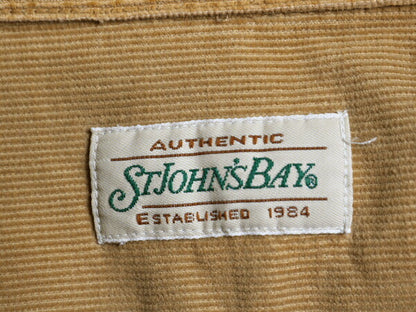 90s ST JOHN'S BAY 細畝 コーデユロイ シャツ メンズ XL / オールド セントジョンズベイ JCペニー 長袖シャツ 大きいサイズ 無地 ブラウン