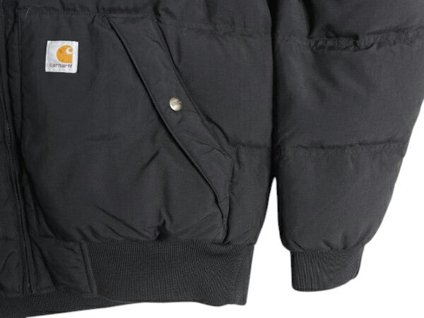 US企画 カーハート ダウン アクティブ ジャケット メンズ M 古着 CARHARTT ナイロン パーカー フルジップ ワーク ジャンパー 550フィル 黒