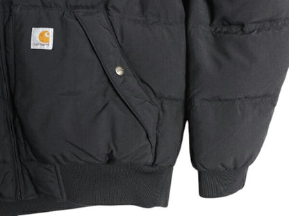 US企画 カーハート ダウン アクティブ ジャケット メンズ M 古着 CARHARTT ナイロン パーカー フルジップ ワーク ジャンパー 550フィル 黒
