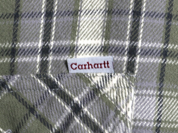 80s カーハート チェック ヘビー フランネル シャツ メンズ L 程/ 80年代 ヴィンテージ Carhartt ワーク コットン ネルシャツ ポケット付き