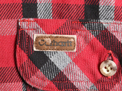 US企画 カーハート チェック 長袖 ヘビー フランネル シャツ メンズ XL 古着 Carhartt ネルシャツ 厚手 コットン 長袖シャツ 大きいサイズ