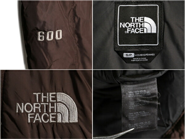 ノースフェイス ダウン ジャケット レディース S 古着 The North Face アウトドア 600フィル フード パーカー フルジップ ハーフ コート 茶