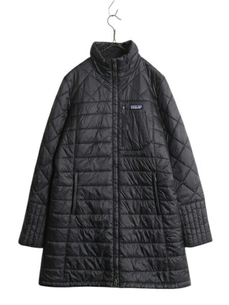 パタゴニア ラダリー パーカー レディース M 古着 18年製 中綿 ナイロン キルティング ジャケット フルジップ ジャンパー ロング コート 黒