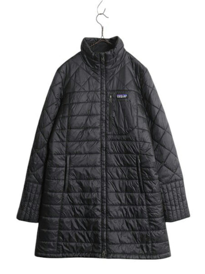 パタゴニア ラダリー パーカー レディース M 古着 18年製 中綿 ナイロン キルティング ジャケット フルジップ ジャンパー ロング コート 黒