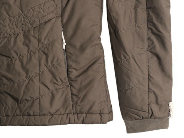 US企画 ノースフェイス 中綿 キルティング ナイロン ジャケット レディース M The North Face 裏 ボア パイル フリース ブルゾン ブラウン