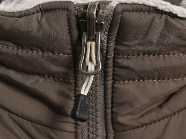 US企画 ノースフェイス 中綿 キルティング ナイロン ジャケット レディース M The North Face 裏 ボア パイル フリース ブルゾン ブラウン