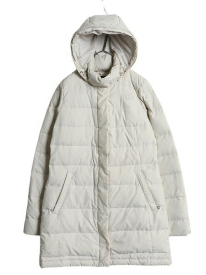 ノースフェイス ロング ダウン コート レディース M 白 The North Face アウトドア パーカー ジャケット キルティング 600フィル ホワイト