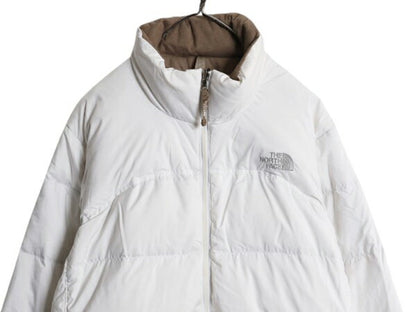 ノースフェイス ヌプシ ダウン ジャケット レディース XL / The North face NUPTSE アウトドア ナイロン 700フィル ハイネック ブルゾン 白