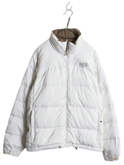 ノースフェイス ヌプシ ダウン ジャケット レディース XL / The North face NUPTSE アウトドア ナイロン 700フィル ハイネック ブルゾン 白