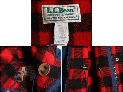 80s USA製 エルエルビーン ナイロン マウンテンパーカー ジャケット レディース XL メンズ M ヴィンテージ ウール ライナー付き LLBEAN 紺