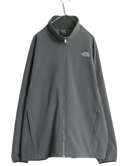 ノースフェイス ソフトシェル ジャケット メンズ XXL / アウトドア 裏 フリース ストレッチ ブルゾン フルジップ ハイネック 大きいサイズ