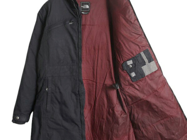 ノースフェイス HYVENT ロング ダウン コート レディース M / 古着 THE NORTH FACE パーカー ジャケット ブルゾン フェイク ファー付き 黒