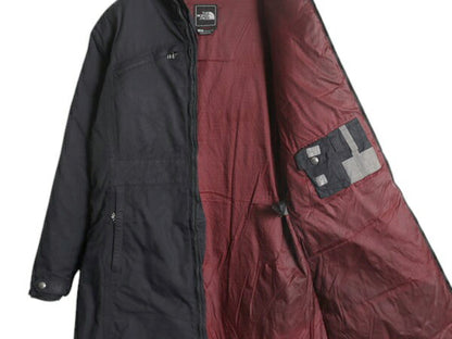 ノースフェイス HYVENT ロング ダウン コート レディース M / 古着 THE NORTH FACE パーカー ジャケット ブルゾン フェイク ファー付き 黒