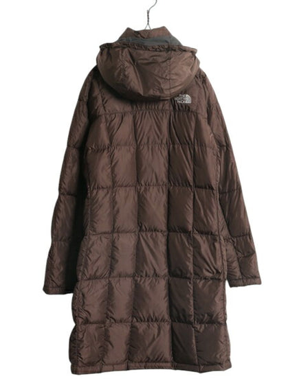 US企画 ノースフェイス ロング ダウン コート レディース M / The North Face アウトドア パーカー ジャケット キルティング 600フィル 茶