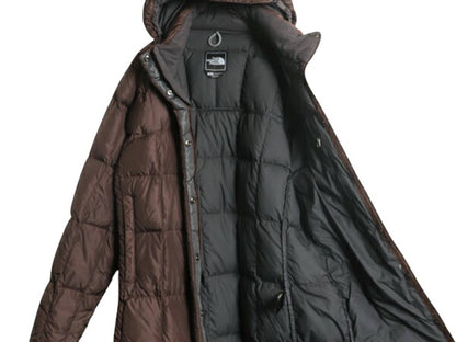 US企画 ノースフェイス ロング ダウン コート レディース M / The North Face アウトドア パーカー ジャケット キルティング 600フィル 茶