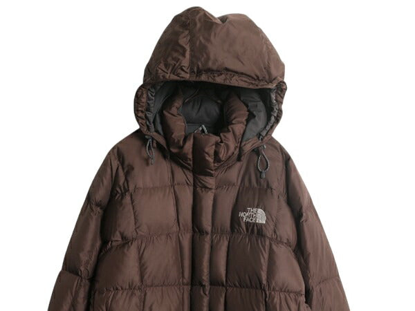 US企画 ノースフェイス ロング ダウン コート レディース M / The North Face アウトドア パーカー ジャケット キルティング 600フィル 茶