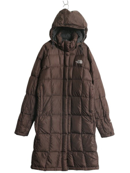 US企画 ノースフェイス ロング ダウン コート レディース M / The North Face アウトドア パーカー ジャケット キルティング 600フィル 茶