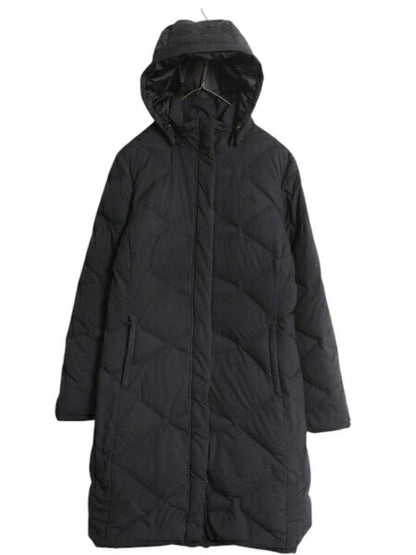 US企画 ノースフェイス ロング ダウン コート レディース M / 古着 The North Face アウトドア パーカー ナイロン ジャケット 550フィル 黒