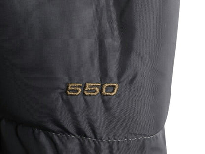 US企画 ノースフェイス ゴッサム ダウン ジャケット レディース S 古着 550フィル フェイク ファー付き フード パーカー フルジップ グレー